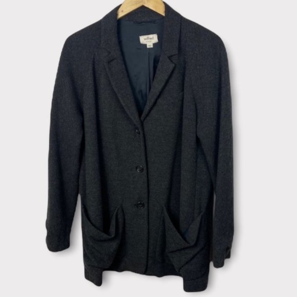 Aritzia Jackets & Blazers - Aritzia Wilfred Grey Wool Blazer Jacket Coat Size 8 Minimalist Oversized Drape